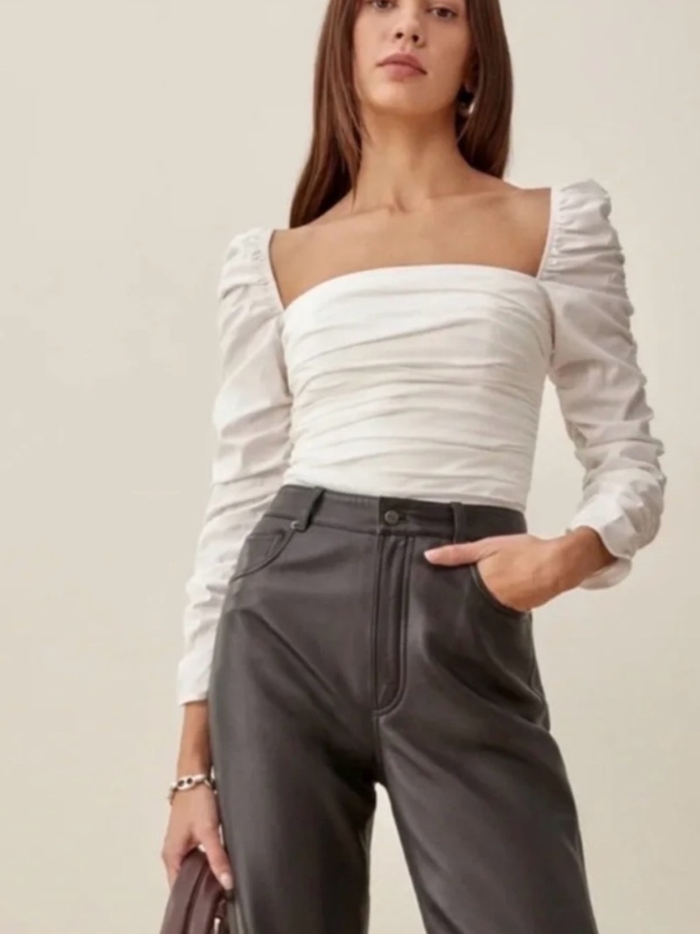 NWT REFORMATION Jon blouse 2 white $148